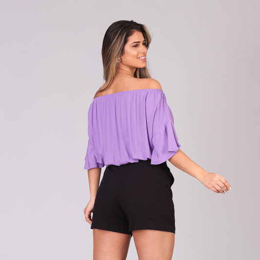 Cropped Ciganinha com Amarração na Frente BBonnie Amora Lilás