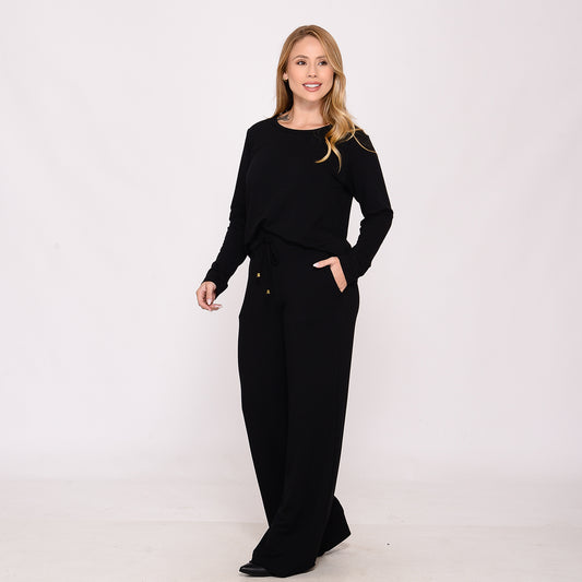 Conjunto Calça e Blusa de Moletinho BBonnie Milena Preto
