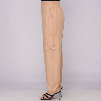 Calça Cargo de Viscose com Bolsos BBonnie Moana