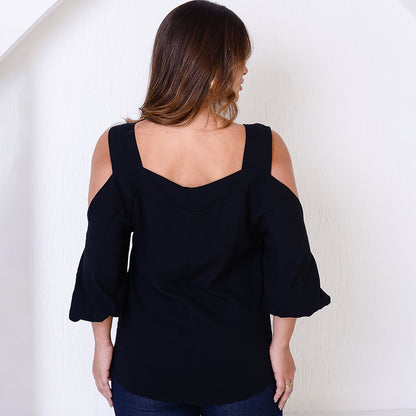 Blusa Ombro Vazado BBonnie Serena Preta