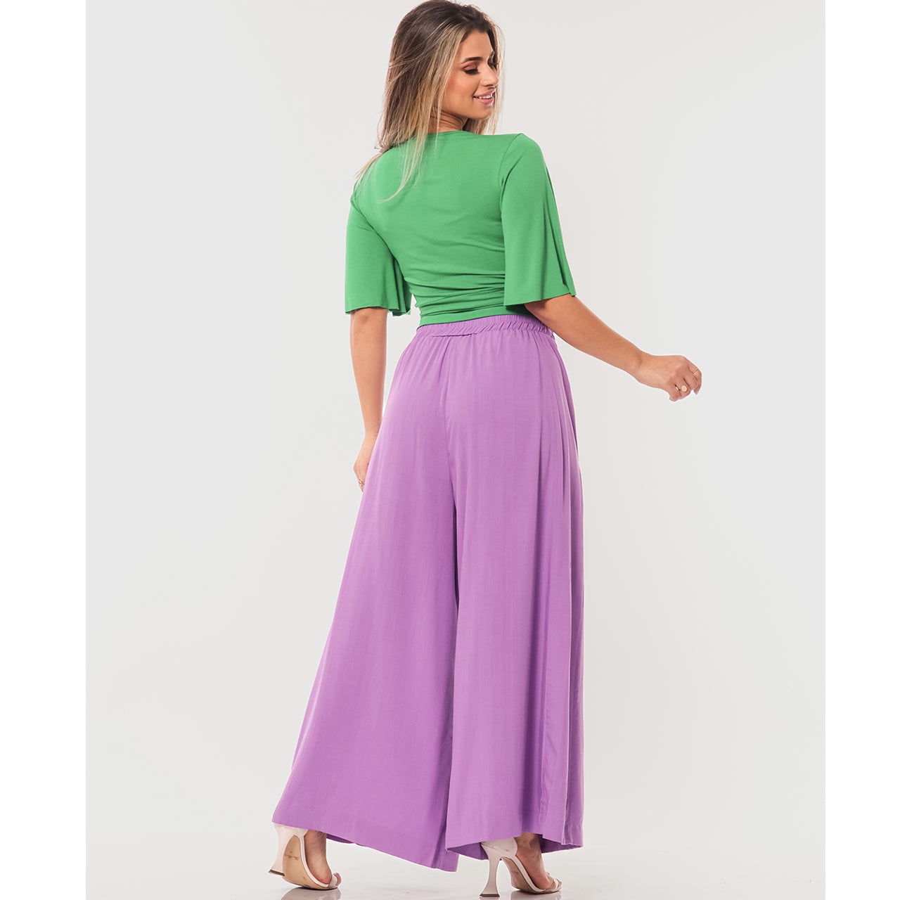 Calça Pantalona em Viscose BBonnie Cleo