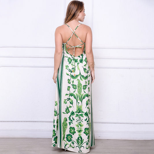 Vestido Maria – Longo com Decote nas Costas Estampados