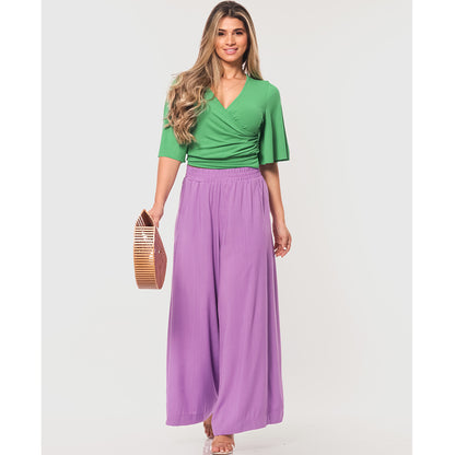 Calça Pantalona em Viscose BBonnie Cleo