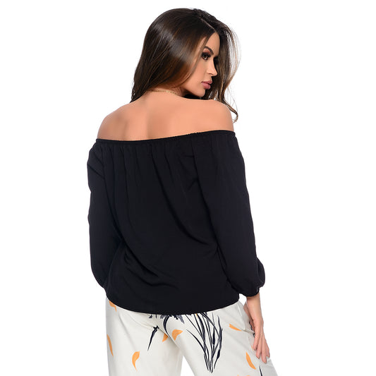 Blusa Ciganinha M/L BBonnie Kalli Preto