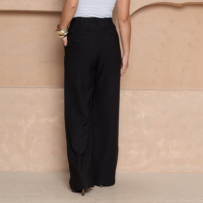 Calça Julia – Pantalona com Bolsos – BBonnie Preto B'Bonnie