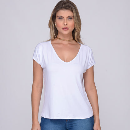 Blusa M/C Decote V BBonnie Ioná Branco
