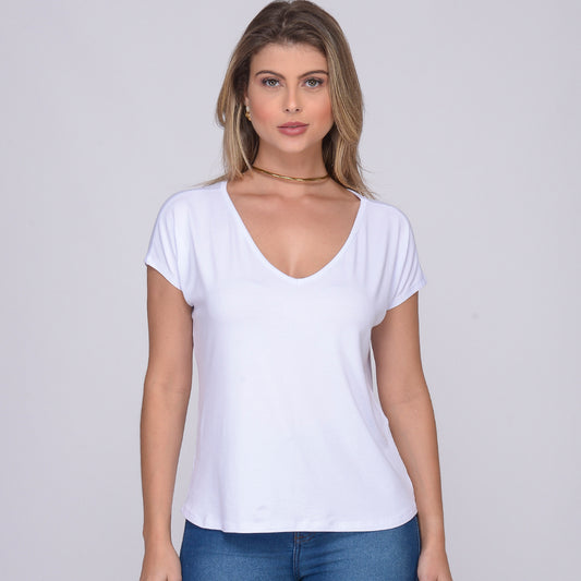Blusa M/C Decote V BBonnie Ioná Branco