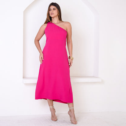 Vestido Midi Ombro Só BBonnie Leticia Pink