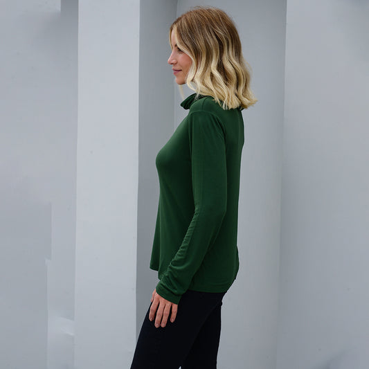 Blusa Gola Rolê Manga Longa BBonnie Lorena Verde Musgo
