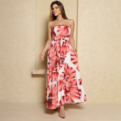 Vestido Longo Flor BBonnie Feminino Tomara que Caia Estampados