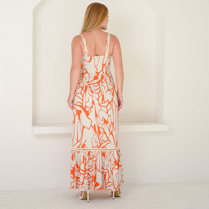 Vestido Longo Alça Barra Guipir com Bojo  BBonnie Sarah Estampados