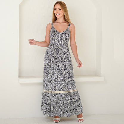 Vestido Longo Alça Barra Guipir com Bojo  BBonnie Sarah Estampados