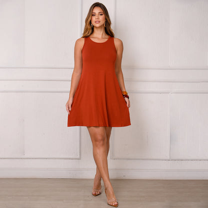 Vestido Curto Trapézio Sem Manga BBonnie Sophia